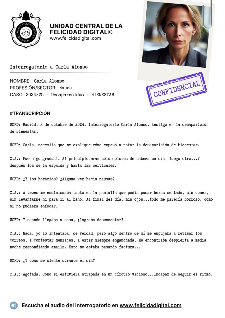 EXPEDIENTE FELICIDAD DIGITAL - Interrogatorios a testigos - Bienestar